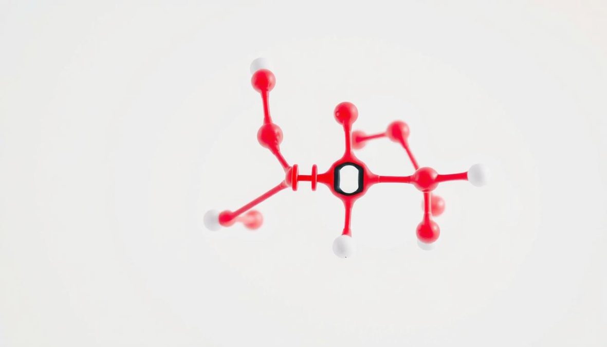 A clear, high-resolution close-up image of the chemical structure of parabens, the preservatives commonly used in cosmetics. The molecular structure is displayed in vibrant colors against a clean, white background, showcasing the complex arrangement of carbon, oxygen, and hydrogen atoms. The image is sharply focused, with perfect lighting and depth of field, captured with a high-end Sony camera lens. The overall mood is informative and scientific, allowing the viewer to clearly understand the chemical composition of these controversial ingredients.