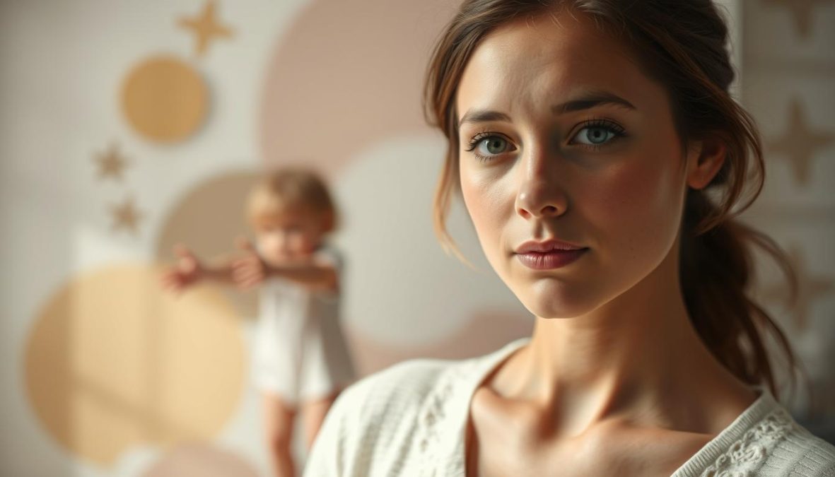 A warm, thoughtful portrait depicting the core concepts of attachment theory as developed by psychologist John Bowlby. In the foreground, a calm, serene figure represents the secure base, with soft, diffused lighting highlighting their nurturing presence. In the middle ground, a child-like figure reaches out, their posture conveying a sense of trust and emotional connection. The background features abstract shapes and textures, symbolizing the complex emotional and relational dynamics that shape human development. The overall atmosphere is one of introspection, intimacy, and the profound significance of early life experiences.
