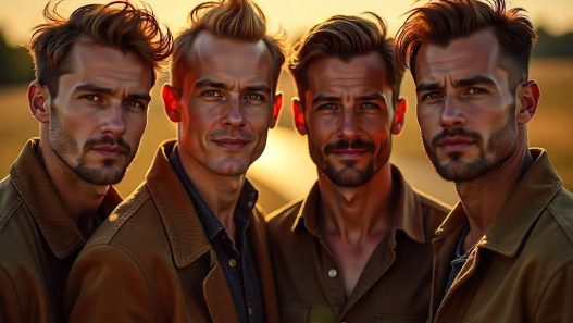 4 Männer mit verschiedenen Bärten