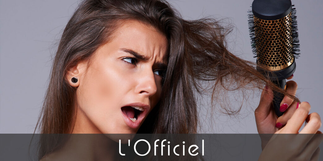 L'Officiel Beauty Test: Frau stylt perfektes 90s Blowout Volumen mit einer Warmluftbürste als günstige Dyson Alternative.