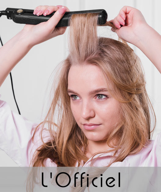 Wet-to-Dry Glätteisen beim Styling von nassem Haar